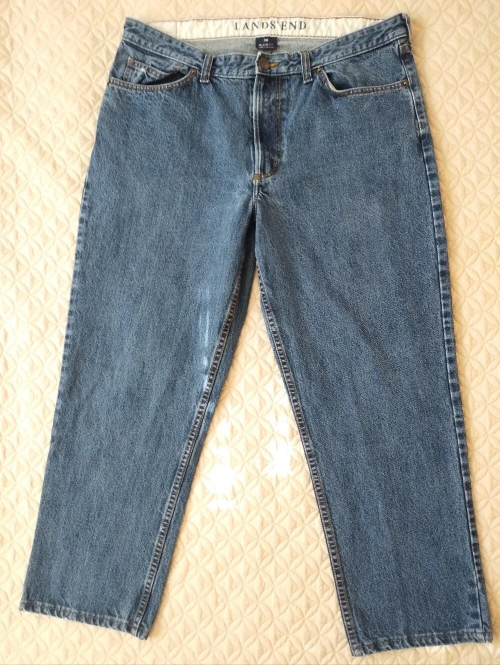 Lands End 90s Vintage Relaxed Fit Jeans Medium Wash